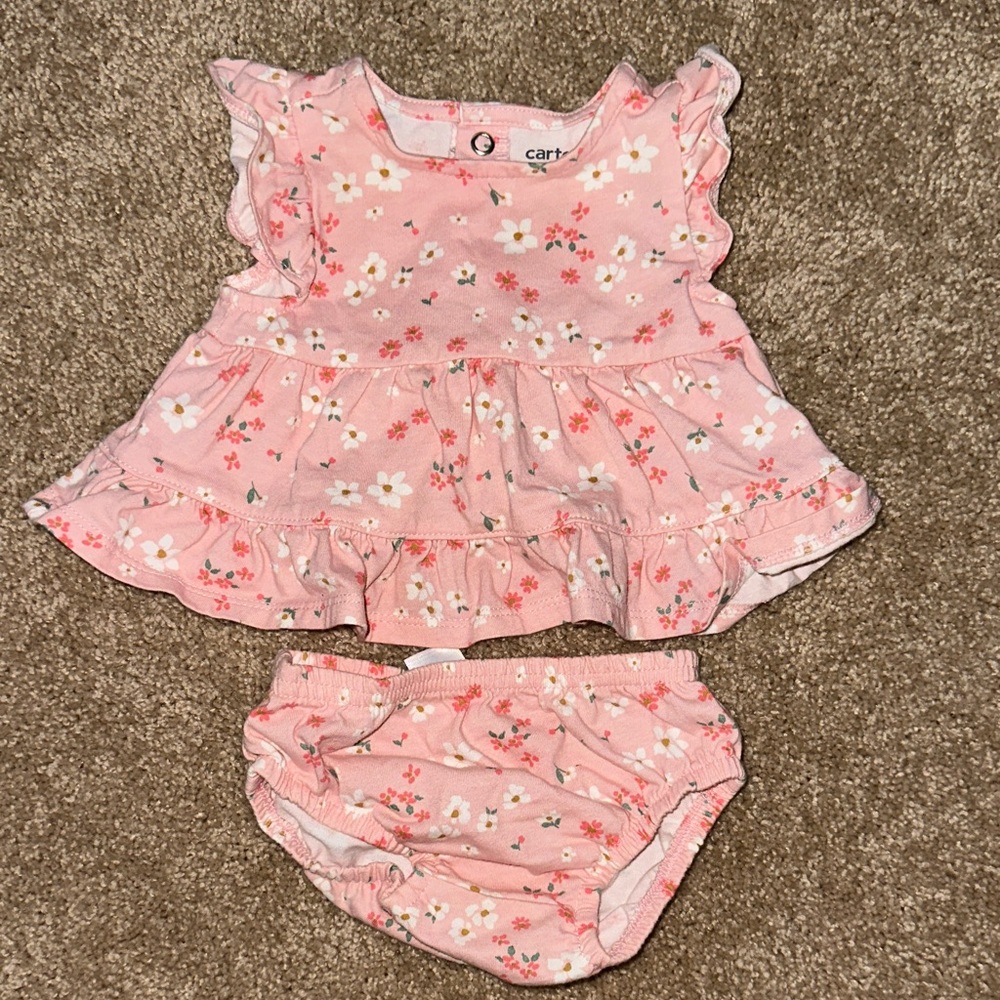 Carter's Pink Floral Diaper Cover Set